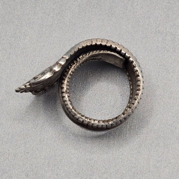 Antique 1908 Sterling Silver Spoon Ring Size 6 Floral 13.02g Flatware Jewelry - Picture 4 of 11